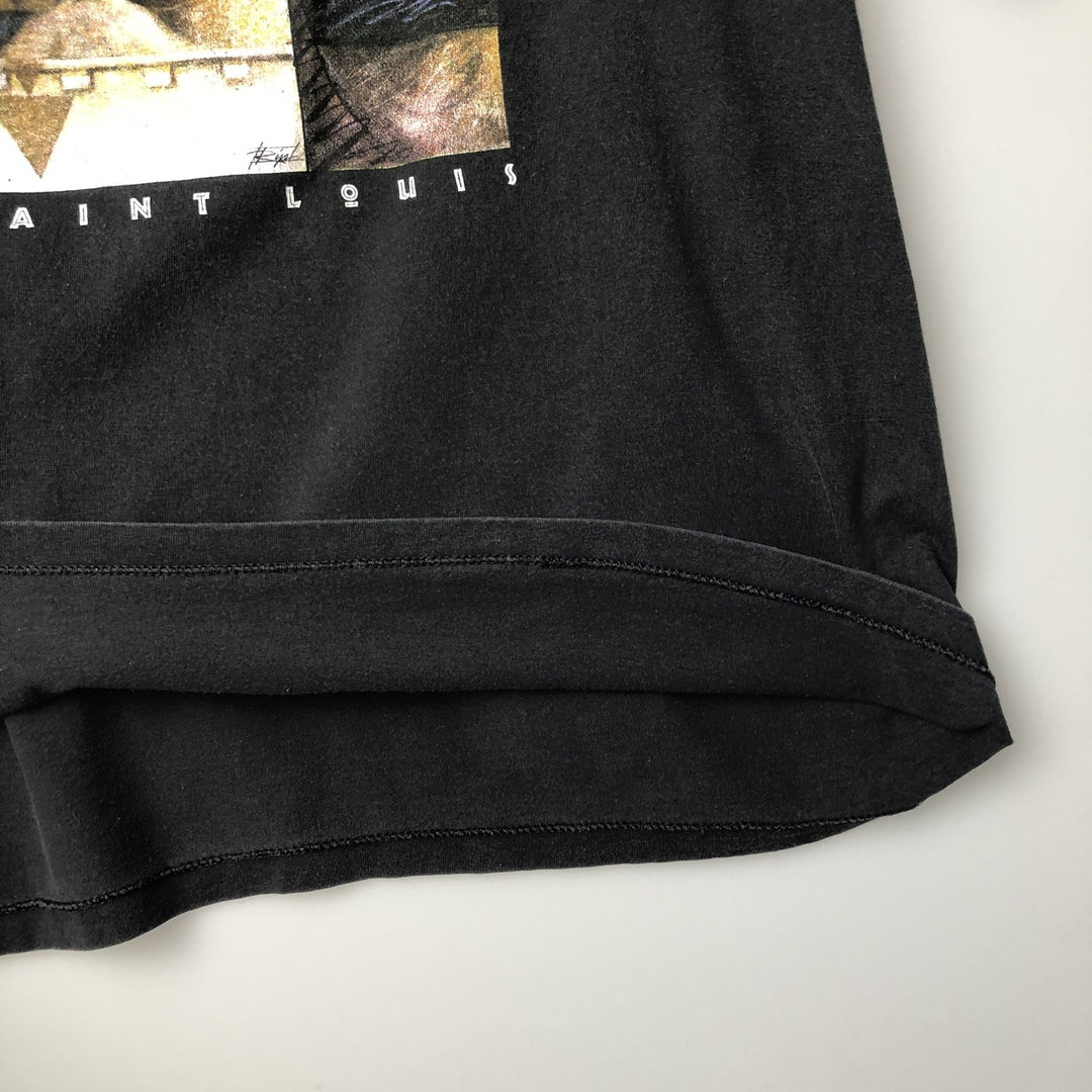 90'S Hanes Heavyweight Art T-Shirt, Men's XL equivalent, Vintage cotton black type Vintage Second Hand