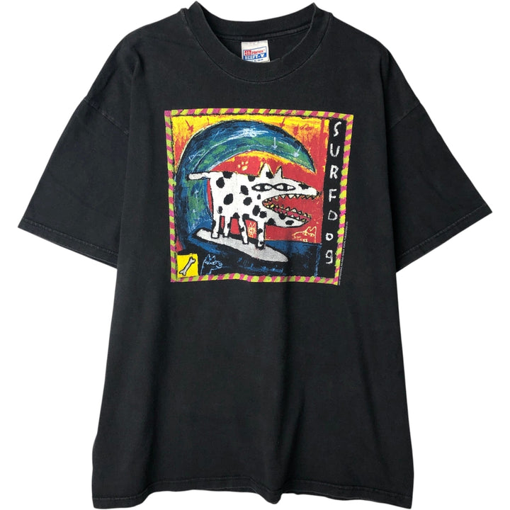 2000'S Hanes DAVE FAVILLE Art T-shirt, Men's XL (approx.) cotton black type Vintage Second Hand