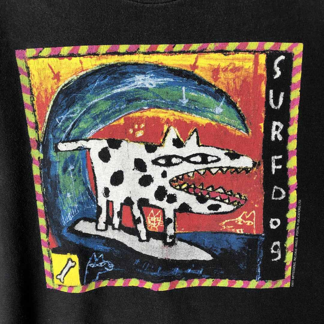 2000'S Hanes DAVE FAVILLE Art T-shirt, Men's XL (approx.) cotton black type Vintage Second Hand