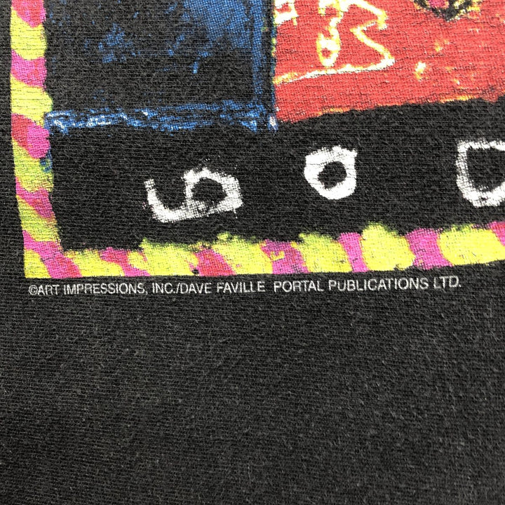 2000'S Hanes DAVE FAVILLE Art T-shirt, Men's XL (approx.) cotton black type Vintage Second Hand
