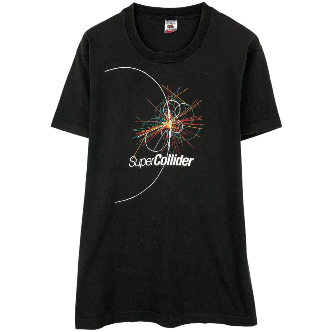 90'S Fruit of the Loom Art T-Shirt, Made in USA, Men's Size L (approx.), Vintage cotton black type Vintage Second Hand