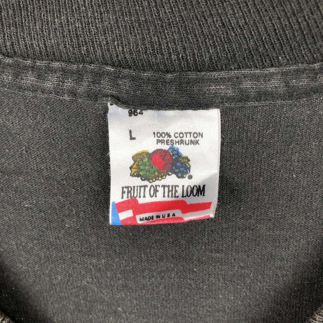 90'S Fruit of the Loom Art T-Shirt, Made in USA, Men's Size L (approx.), Vintage cotton black type Vintage Second Hand