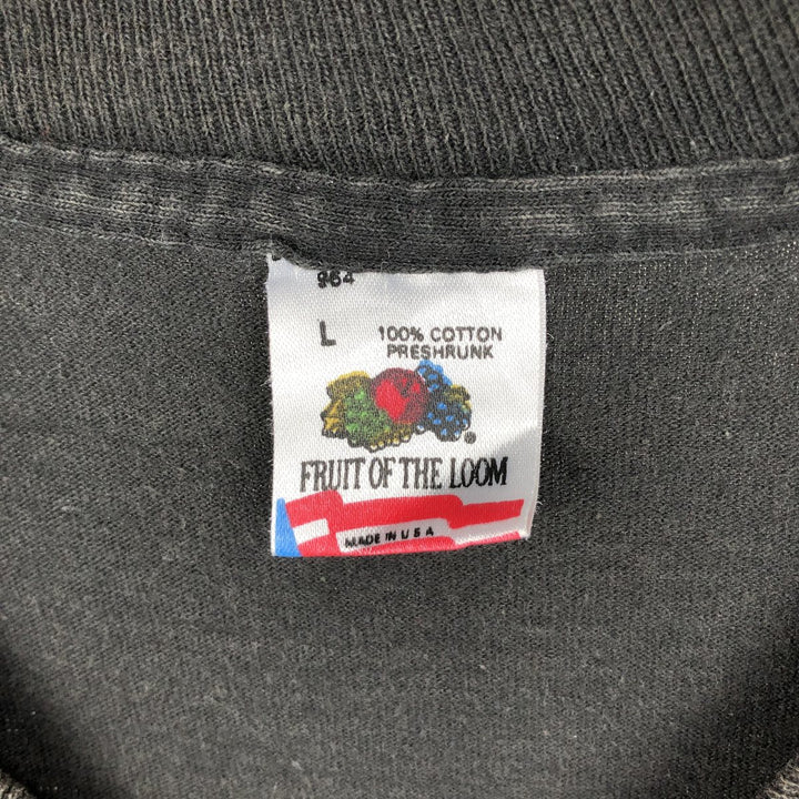 90'S Fruit of the Loom Art T-Shirt, Made in USA, Men's Size L (approx.), Vintage cotton black type Vintage Second Hand