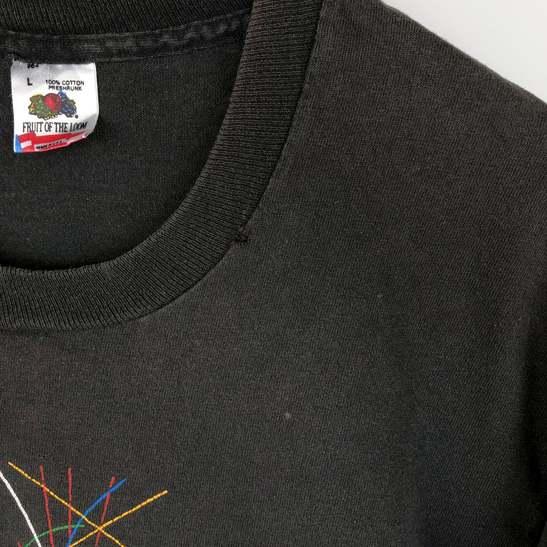 90'S Fruit of the Loom Art T-Shirt, Made in USA, Men's Size L (approx.), Vintage cotton black type Vintage Second Hand