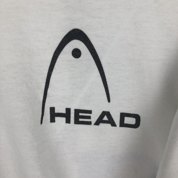 ~90'S HEAD sports print t-shirt, men's size XL equivalent, vintage. unclear white type Vintage Second Hand