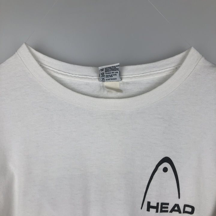 ~90'S HEAD sports print t-shirt, men's size XL equivalent, vintage. unclear white type Vintage Second Hand