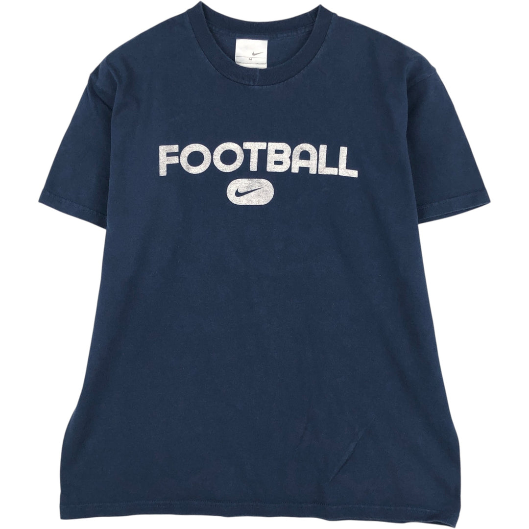 2000'S Nike sports print T-shirt, men's size M (approx.) cotton navy blue type Vintage Second Hand