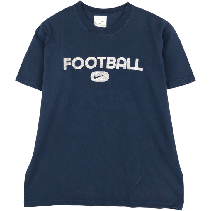 2000'S Nike sports print T-shirt, men's size M (approx.) cotton navy blue type Vintage Second Hand