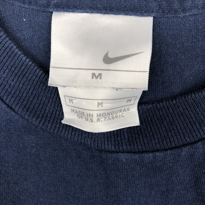 2000'S Nike sports print T-shirt, men's size M (approx.) cotton navy blue type Vintage Second Hand