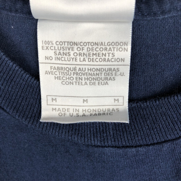 2000'S Nike sports print T-shirt, men's size M (approx.) cotton navy blue type Vintage Second Hand