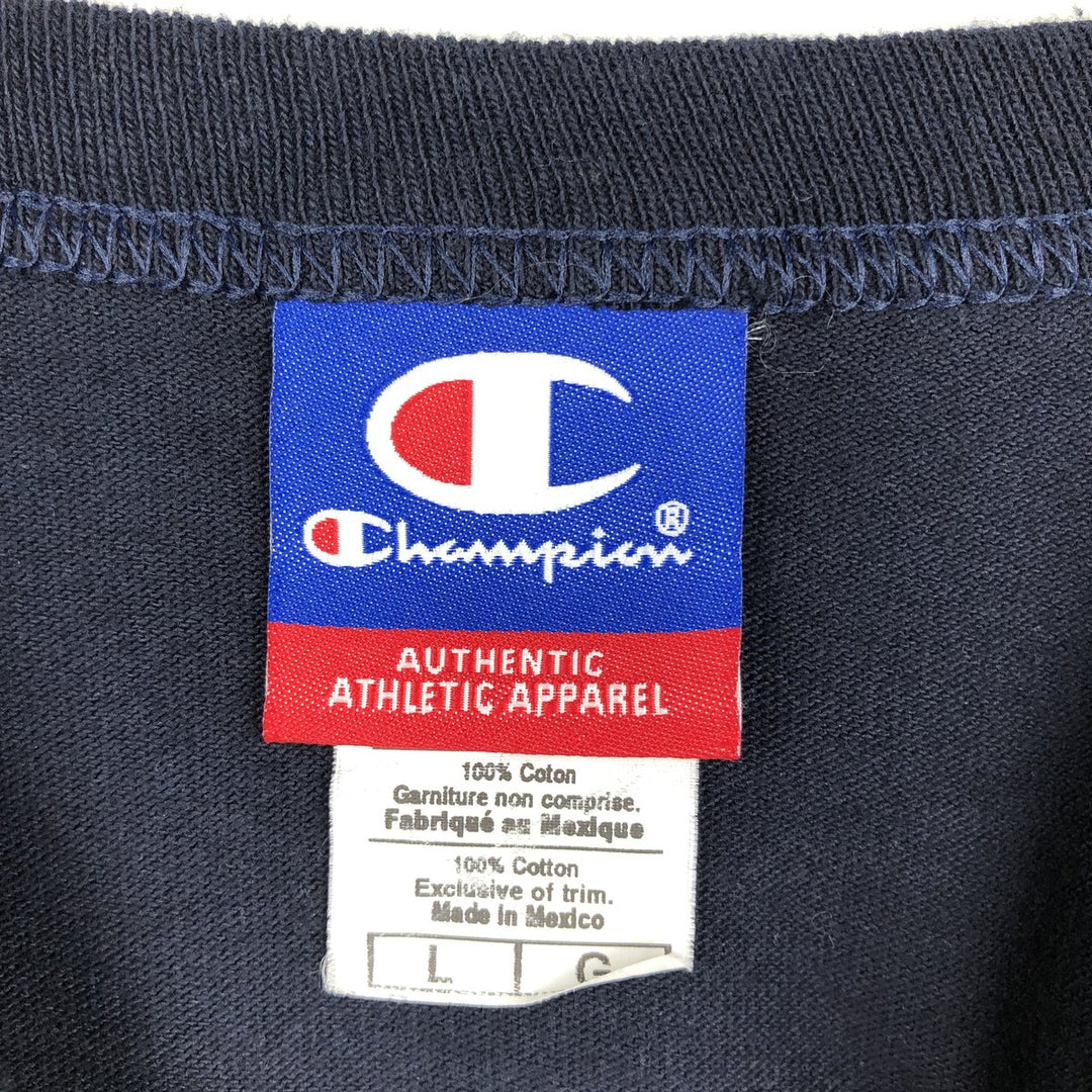 Champion Authentic Athletic Apparel Notre Dame University College T-shirt, Men's Size L (approx.) cotton navy blue type Vintage Second Hand