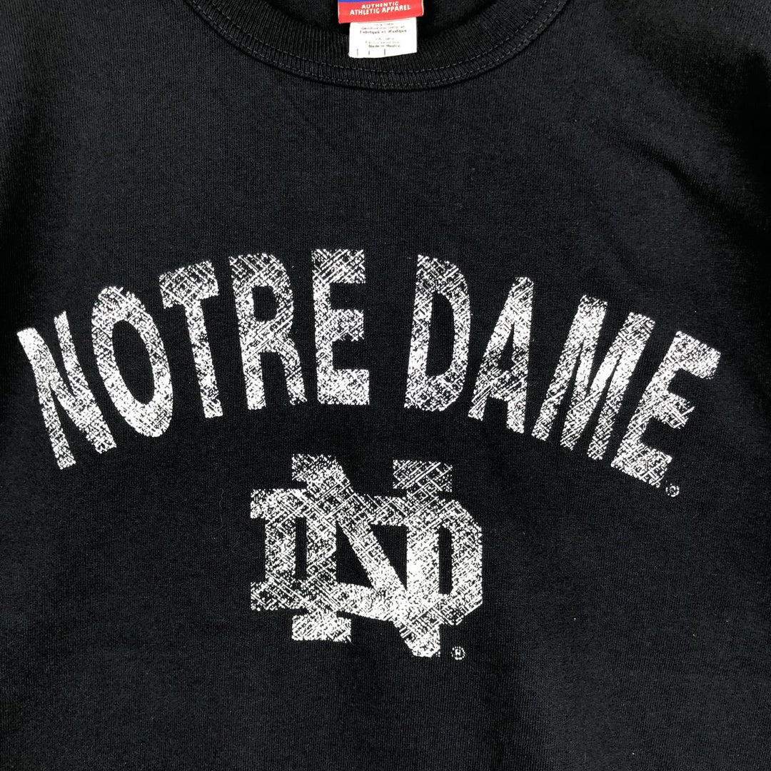 Champion Authentic Athletic Apparel Notre Dame University College T-shirt, Men's Size L (approx.) cotton navy blue type Vintage Second Hand