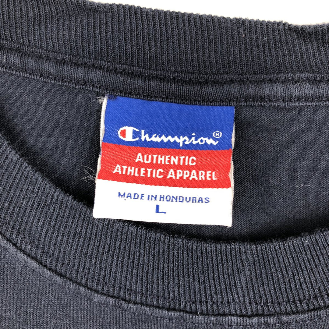 2000'S Champion Authentic Athletic Apparel Yale University College T-shirt, Men's Size L (approx.) cotton navy blue type Vintage Second Hand