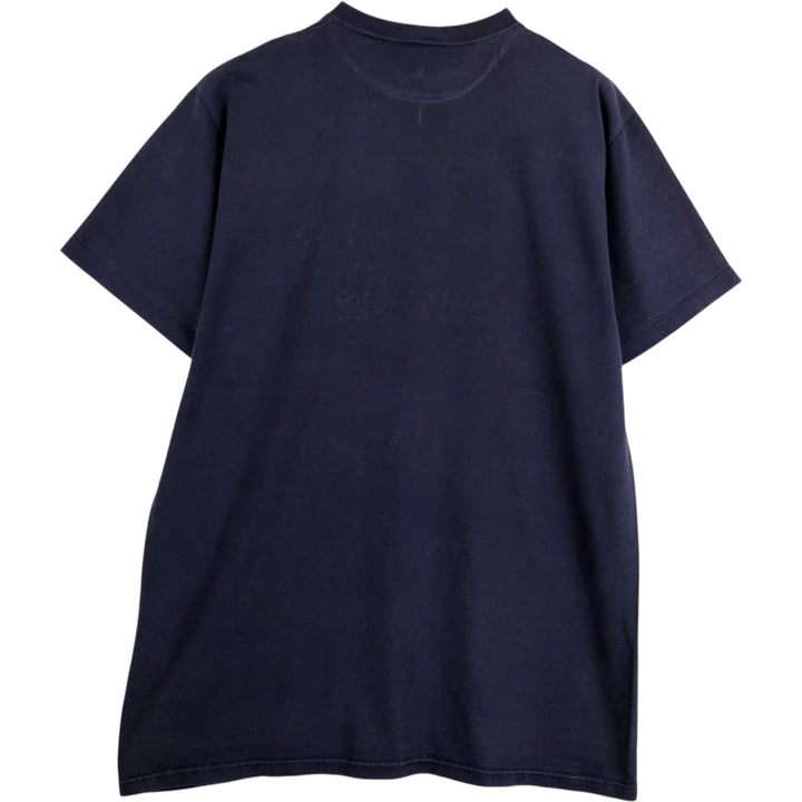 90'S Russell College T-shirt, Made in USA, Men's L size, Vintage cotton navy blue type Vintage Second Hand