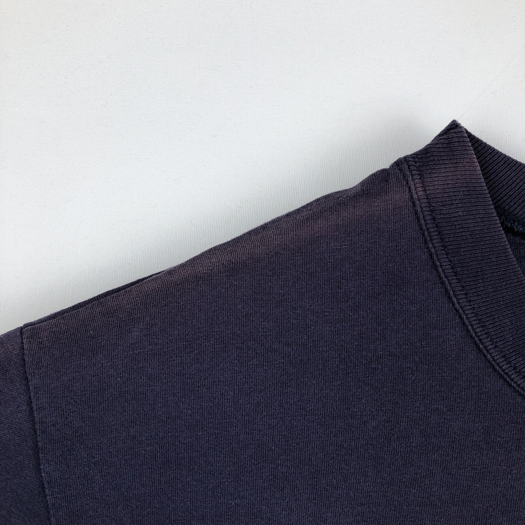 90'S Russell College T-shirt, Made in USA, Men's L size, Vintage cotton navy blue type Vintage Second Hand