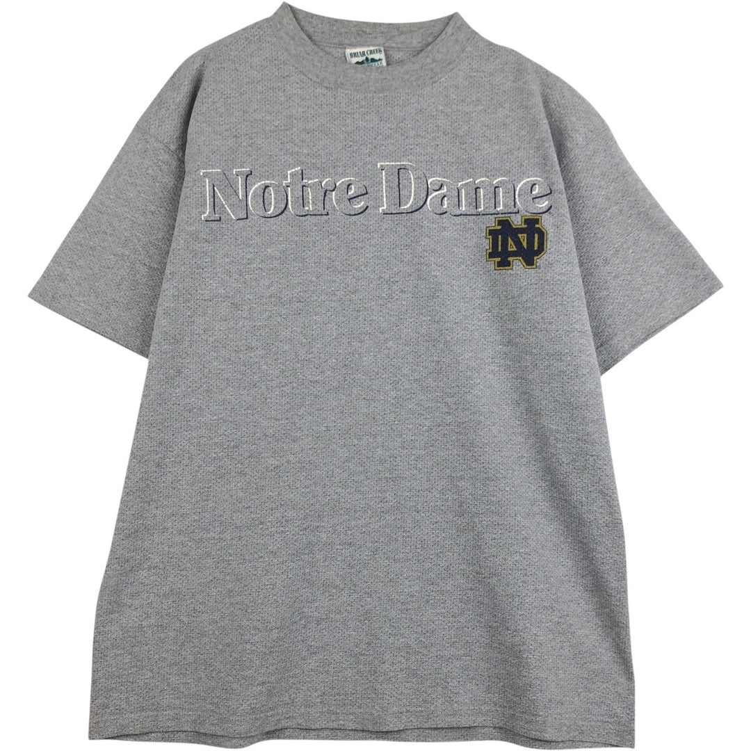 90'S Briar Creek Notre Dame University College T-shirt, Made in USA, Men's Size L (approx.), Vintage cotton gray type Vintage Second Hand