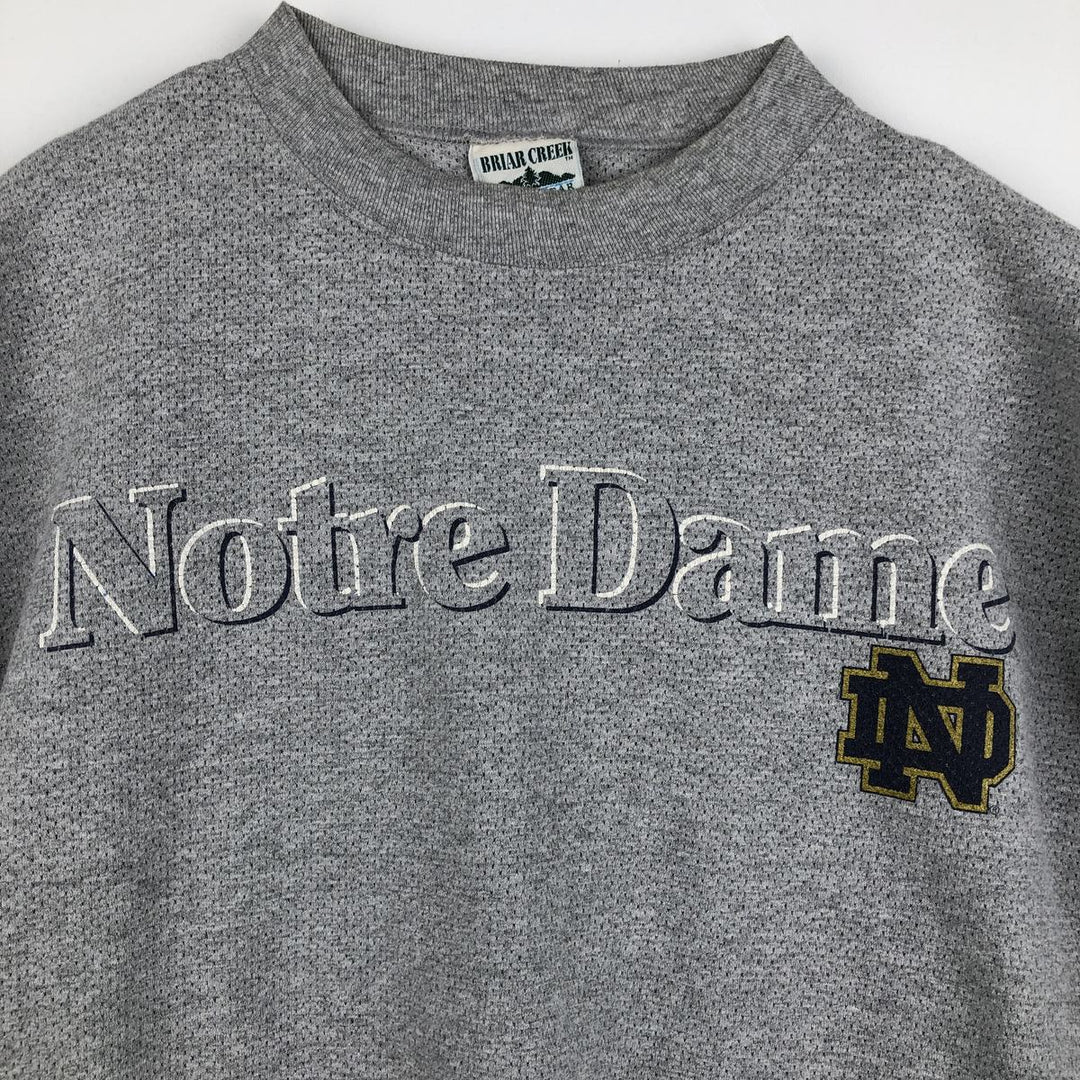 90'S Briar Creek Notre Dame University College T-shirt, Made in USA, Men's Size L (approx.), Vintage cotton gray type Vintage Second Hand