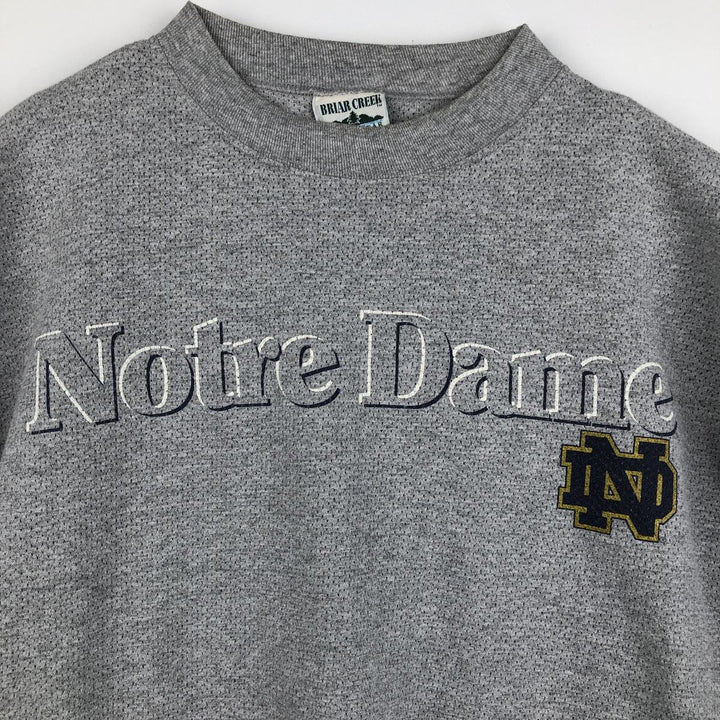 90'S Briar Creek Notre Dame University College T-shirt, Made in USA, Men's Size L (approx.), Vintage cotton gray type Vintage Second Hand