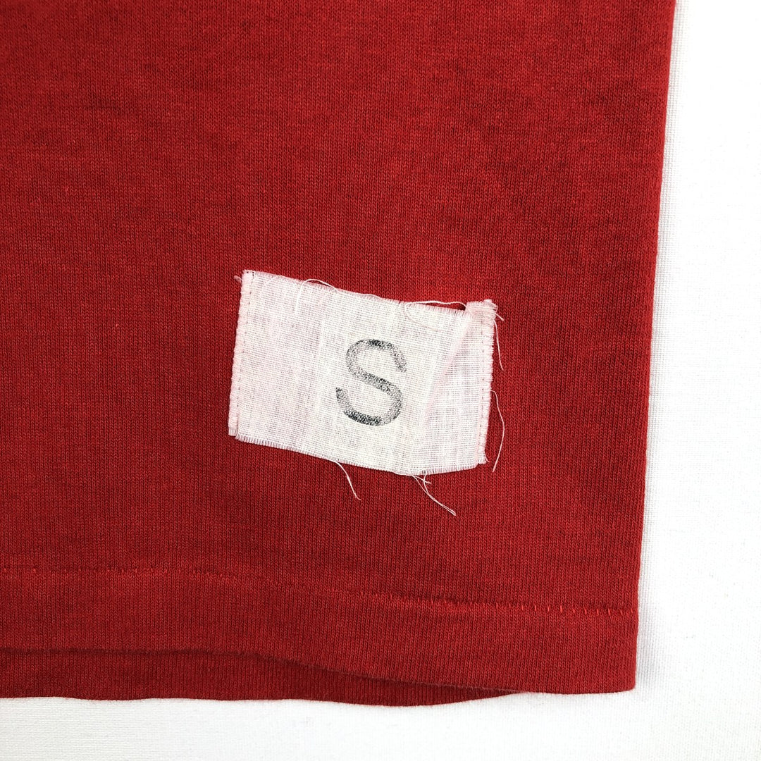 Vintage 1980'S Collegiate Pacific V-neck football T-shirt, Made in USA, Men's Size Small polyester red type Vintage Second Hand