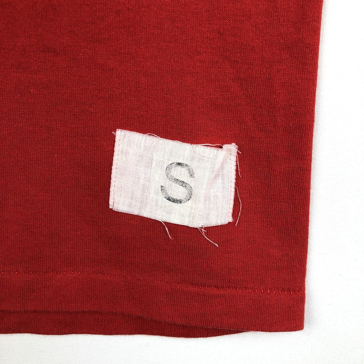 Vintage 1980'S Collegiate Pacific V-neck football T-shirt, Made in USA, Men's Size Small polyester red type Vintage Second Hand