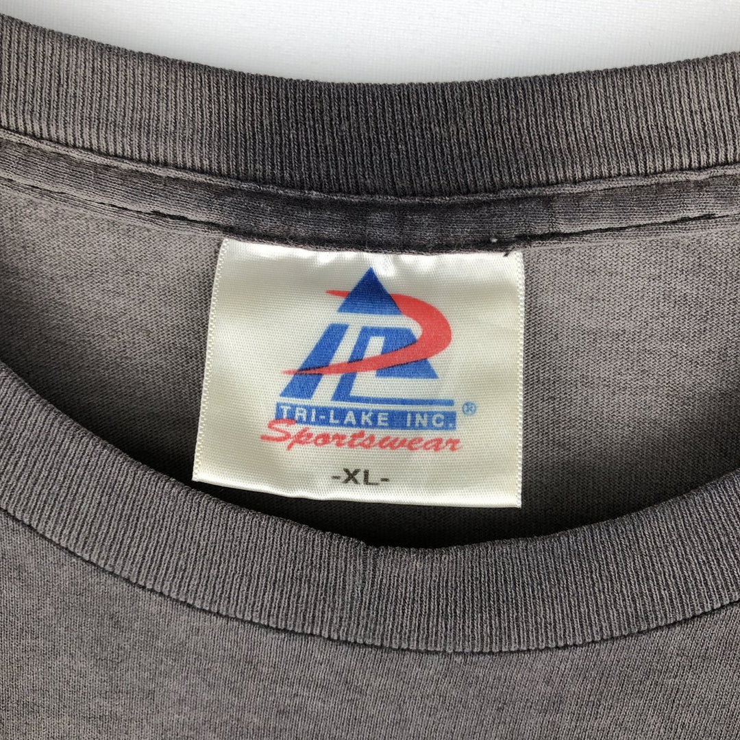 2000'S TRI-LAKE INC College T-shirt, Men's XL equivalent. cotton Charcoal Vintage Second Hand