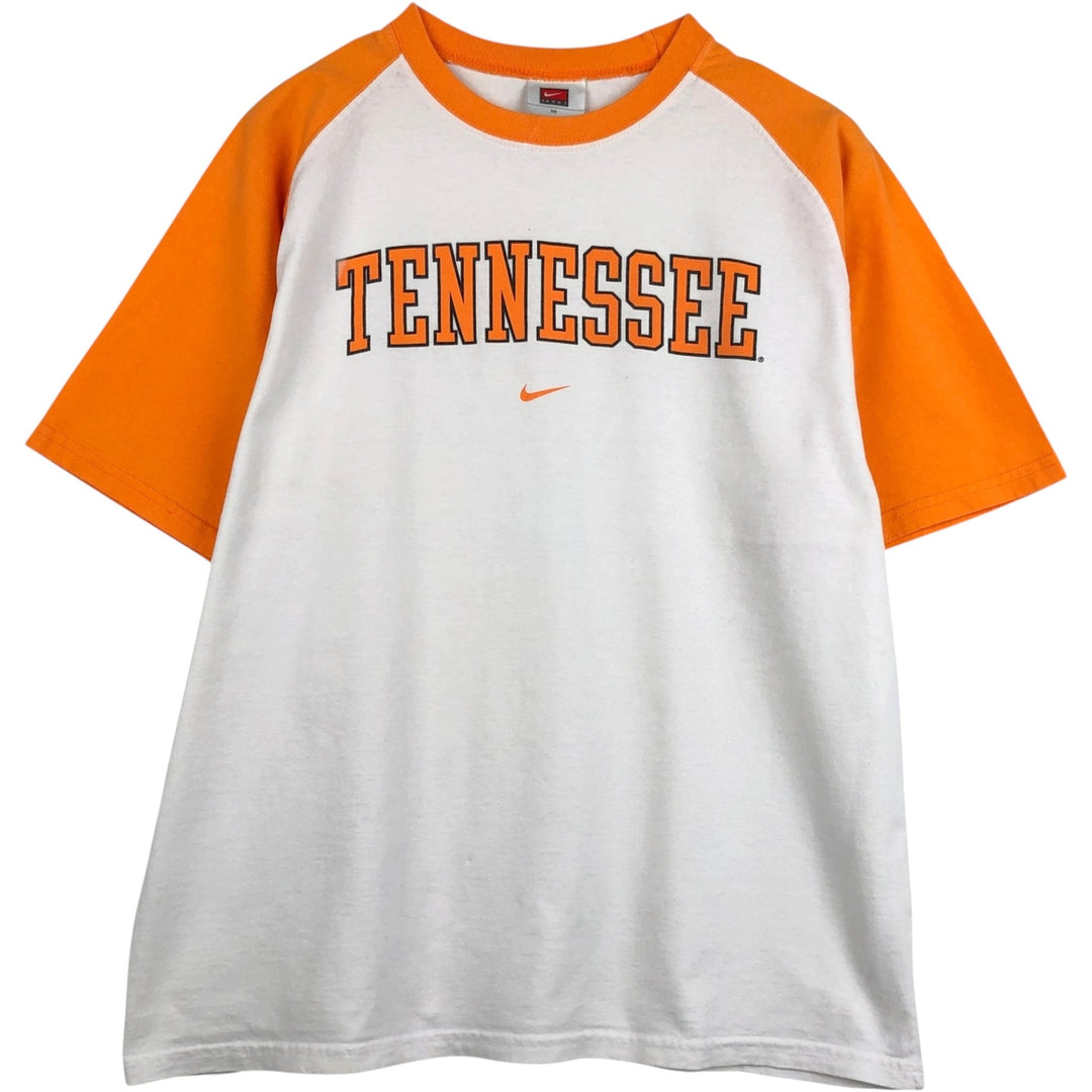 Nike NIKE TEAM College T-shirt, Men's M size cotton white type Vintage Second Hand
