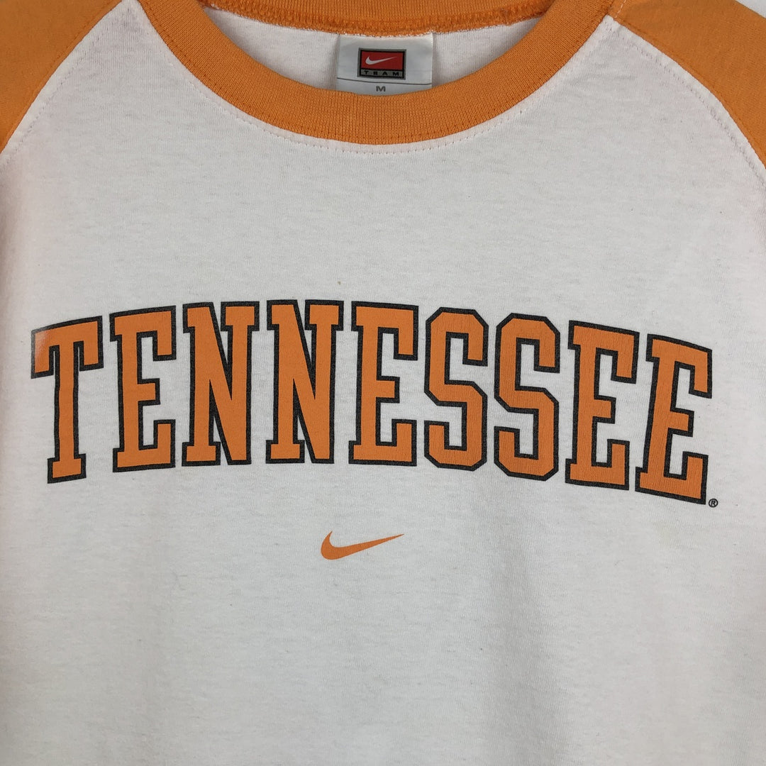 Nike NIKE TEAM College T-shirt, Men's M size cotton white type Vintage Second Hand