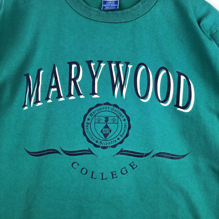 90'S Champion Authentic Athletic Apparel College T-shirt Made in USA Men's L Vintage cotton green type Vintage Second Hand