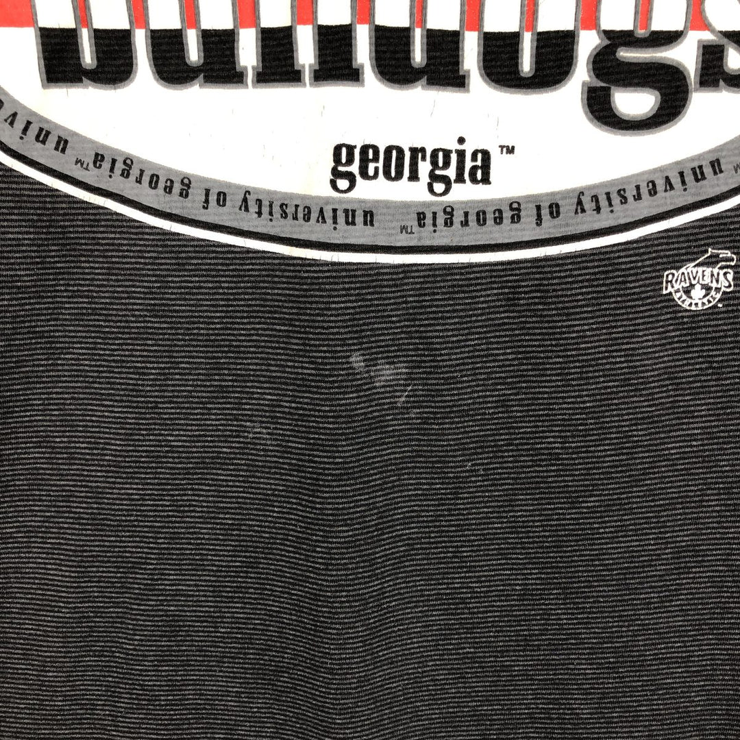 ~90'S RAVENS Border Pattern College T-Shirt, Made in Canada, Men's Size L (Equivalent), Vintage cotton Charcoal Vintage Second Hand