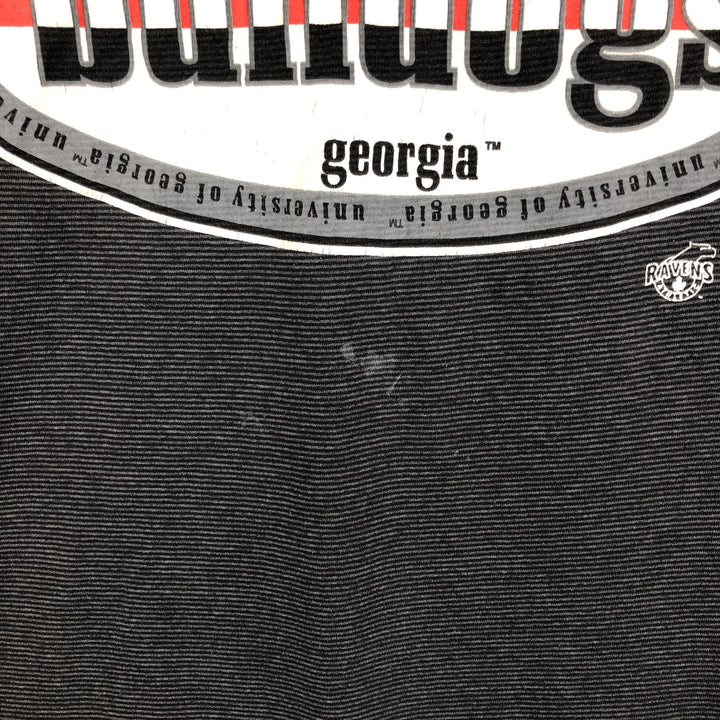 ~90'S RAVENS Border Pattern College T-Shirt, Made in Canada, Men's Size L (Equivalent), Vintage cotton Charcoal Vintage Second Hand