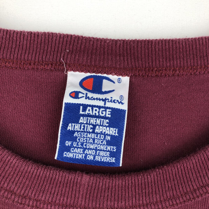 90'S Champion 3-Piece College T-Shirt, Men's Size L (Equivalent), Vintage cotton wine-red Vintage Second Hand