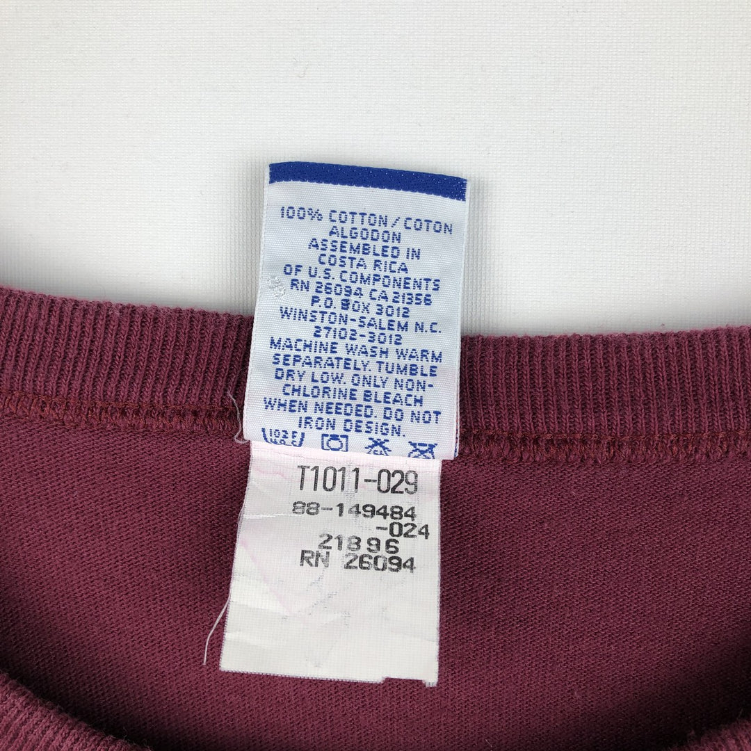 90'S Champion 3-Piece College T-Shirt, Men's Size L (Equivalent), Vintage cotton wine-red Vintage Second Hand