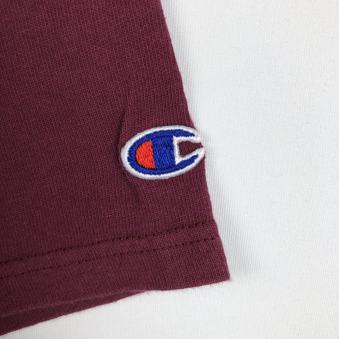 90'S Champion 3-Piece College T-Shirt, Men's Size L (Equivalent), Vintage cotton wine-red Vintage Second Hand