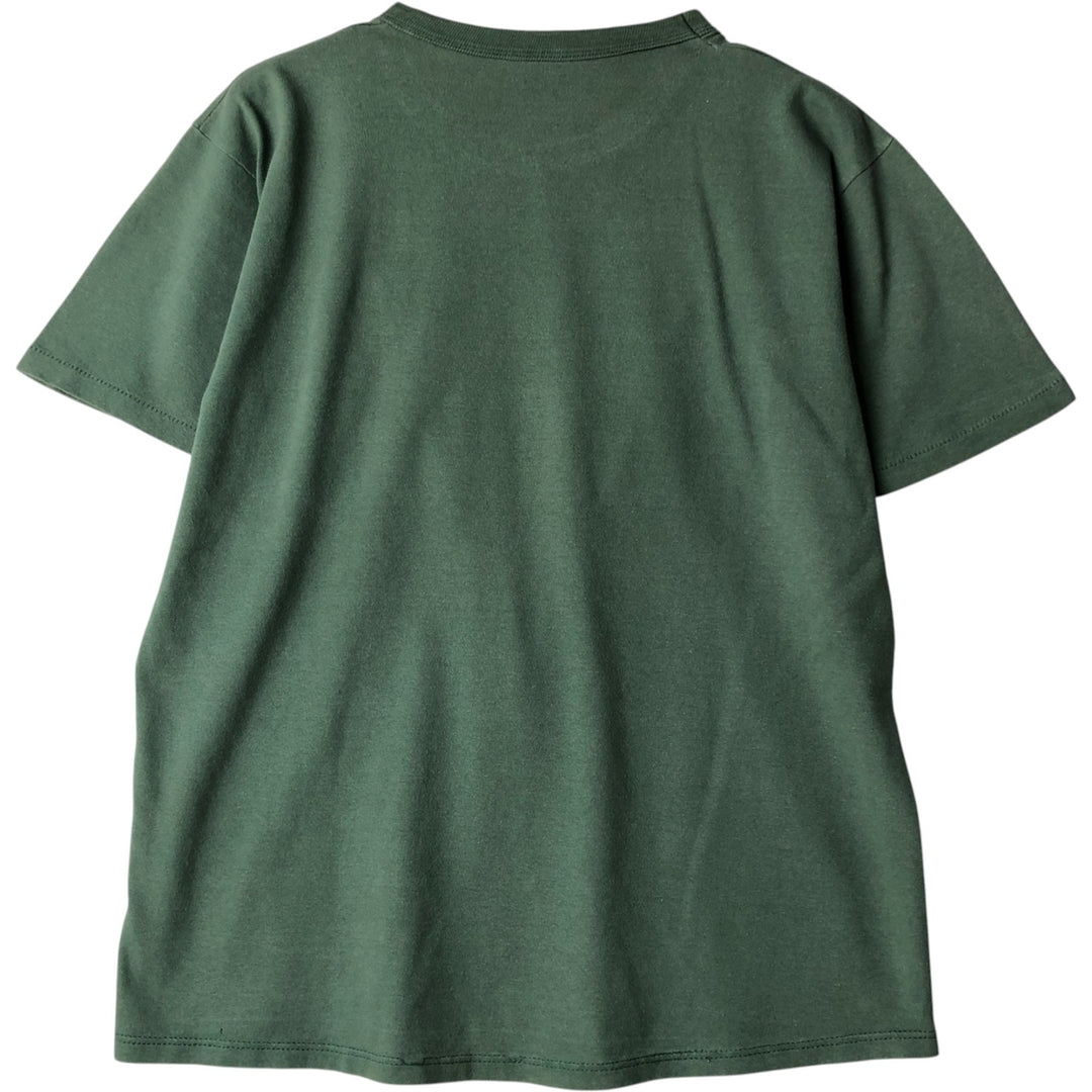 90'S Russell College T-shirt, Made in USA, Men's L size, Vintage cotton Green type dark green Vintage Second Hand