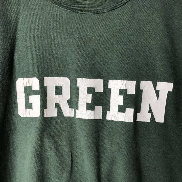 90'S Russell College T-shirt, Made in USA, Men's L size, Vintage cotton Green type dark green Vintage Second Hand