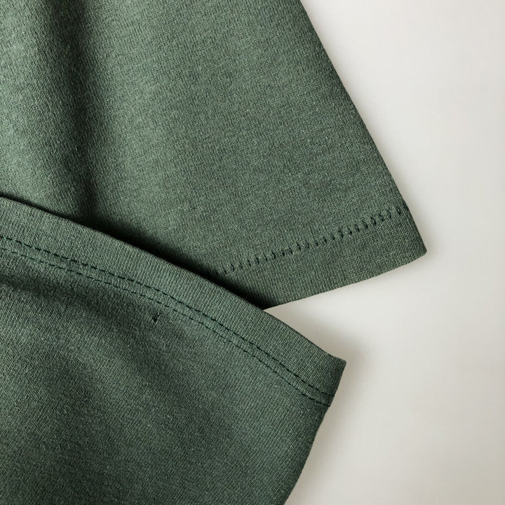 90'S Russell College T-shirt, Made in USA, Men's L size, Vintage cotton Green type dark green Vintage Second Hand