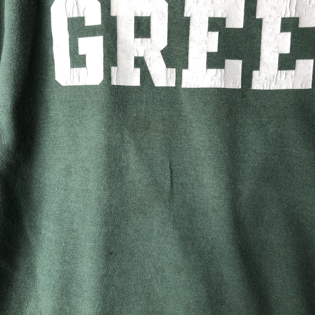 90'S Russell College T-shirt, Made in USA, Men's L size, Vintage cotton Green type dark green Vintage Second Hand