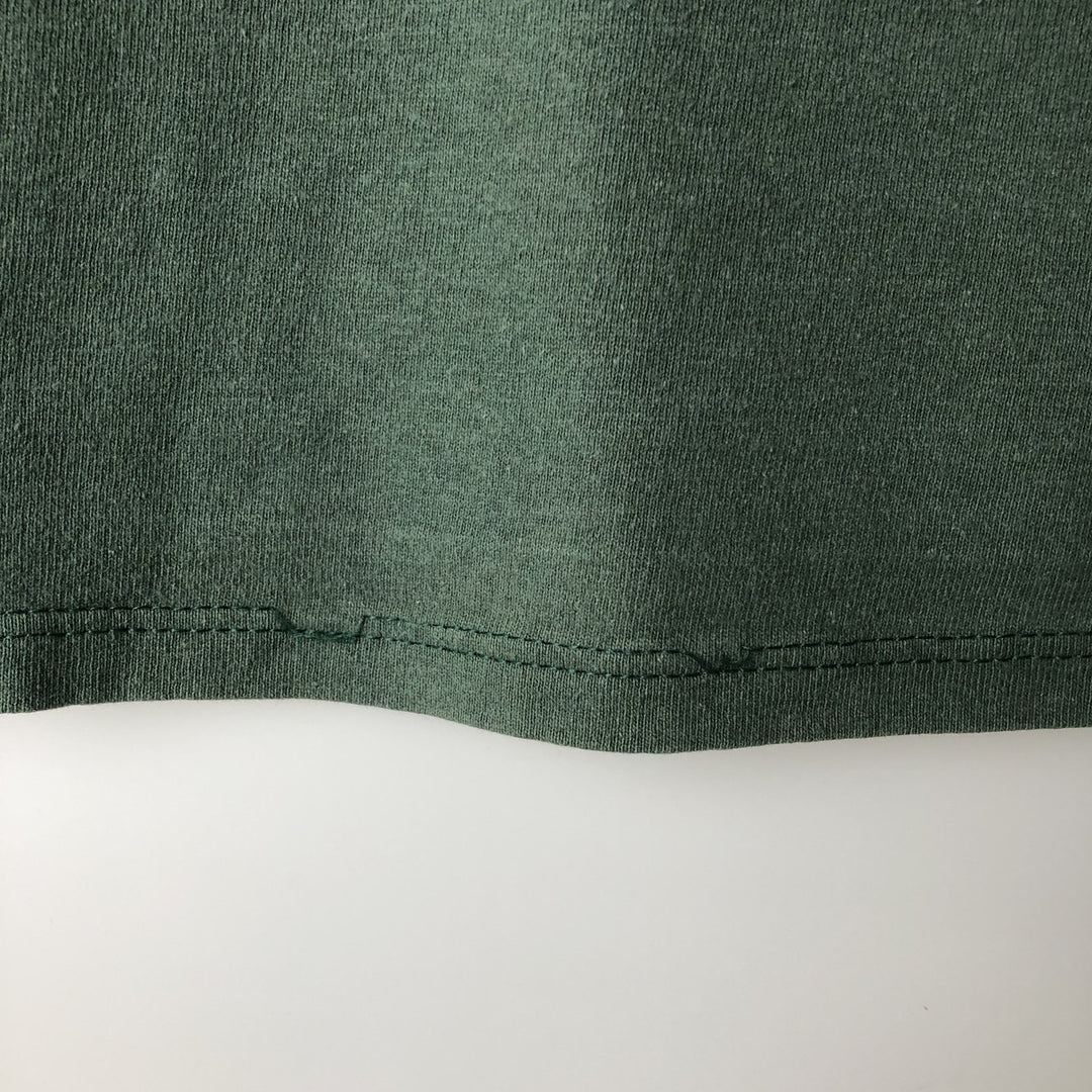 90'S Russell College T-shirt, Made in USA, Men's L size, Vintage cotton Green type dark green Vintage Second Hand
