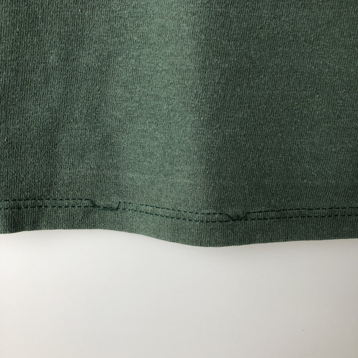 90'S Russell College T-shirt, Made in USA, Men's L size, Vintage cotton Green type dark green Vintage Second Hand