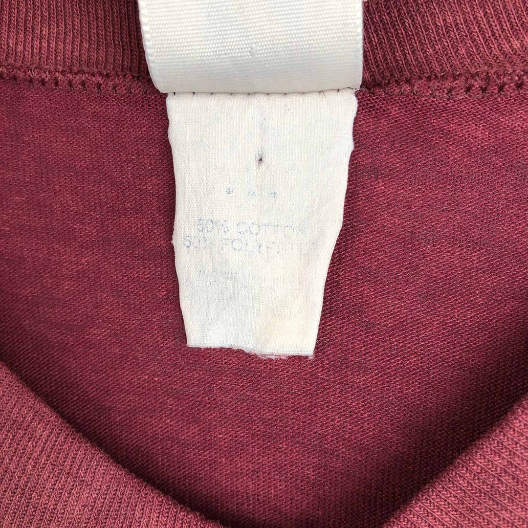 90'S Logo 7 V-neck College T-shirt, Made in USA, Men's Size M (approx.), Vintage cotton Red type red-purple Vintage Second Hand