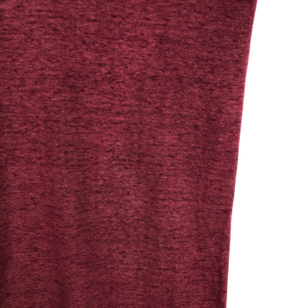 90'S Logo 7 V-neck College T-shirt, Made in USA, Men's Size M (approx.), Vintage cotton Red type red-purple Vintage Second Hand