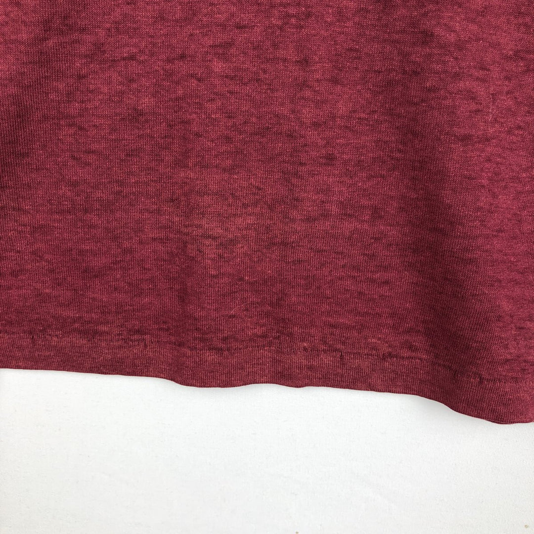 90'S Logo 7 V-neck College T-shirt, Made in USA, Men's Size M (approx.), Vintage cotton Red type red-purple Vintage Second Hand
