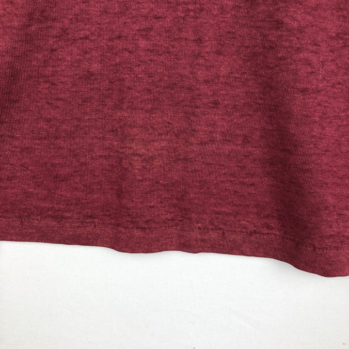 90'S Logo 7 V-neck College T-shirt, Made in USA, Men's Size M (approx.), Vintage cotton Red type red-purple Vintage Second Hand