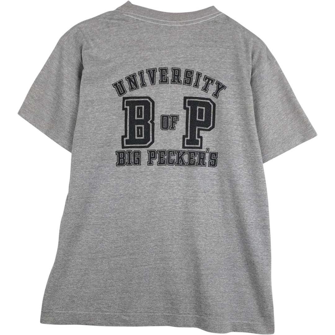 ~90'S Vintage Printed T-shirt, Men's S size unclear gray type Vintage Second Hand