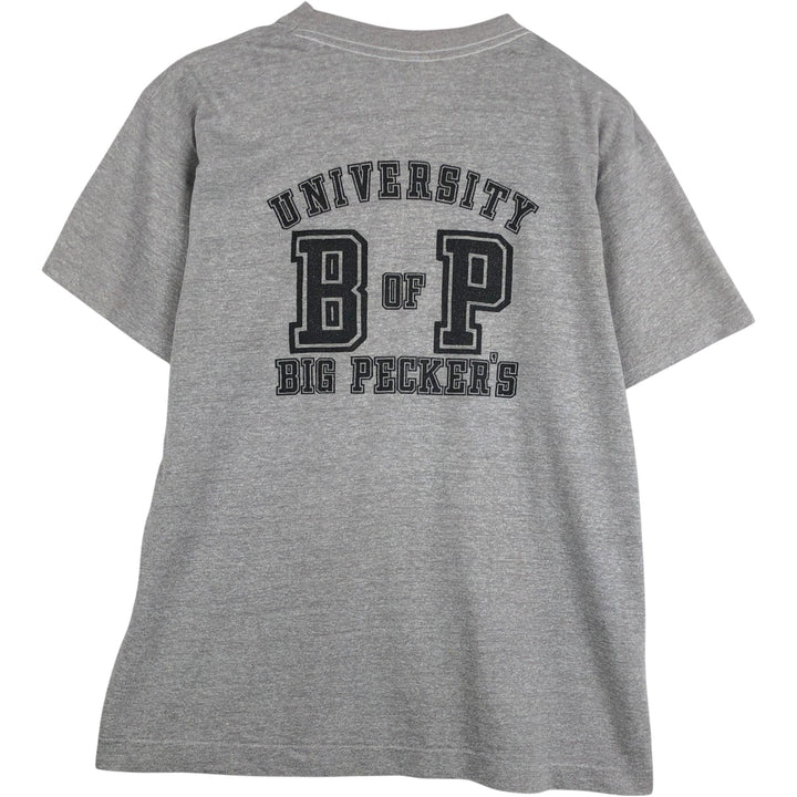 ~90'S Vintage Printed T-shirt, Men's S size unclear gray type Vintage Second Hand