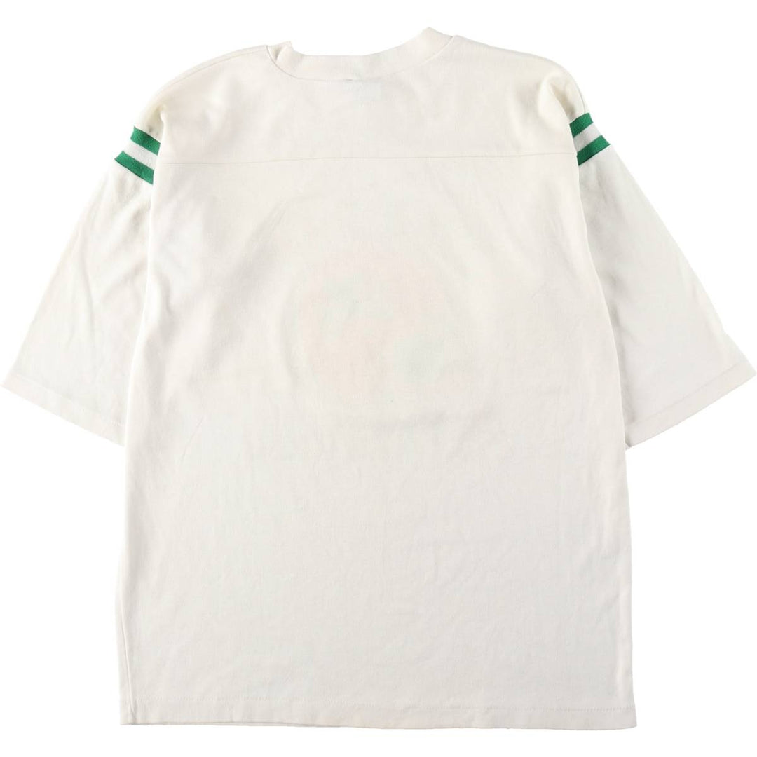 80'S ARTEX FIGHTIN' IRISH Notre Dame University Fighting Irish Five-quarter sleeve football t-shirt, men's size M equivalent. unclear white type Vintage Second Hand