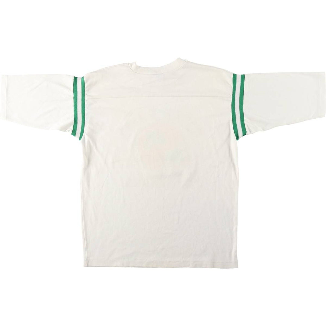 80'S ARTEX FIGHTIN' IRISH Notre Dame University Fighting Irish Five-quarter sleeve football t-shirt, men's size M equivalent. unclear white type Vintage Second Hand