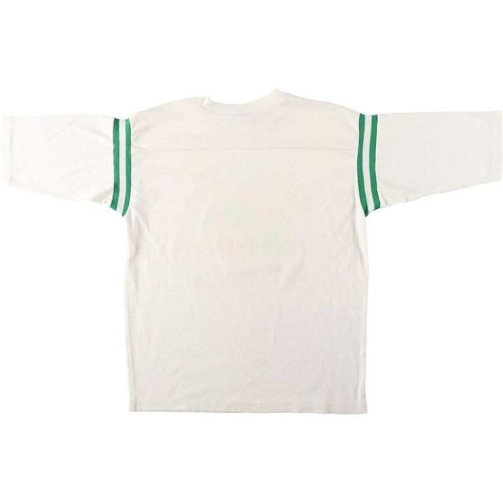 80'S ARTEX FIGHTIN' IRISH Notre Dame University Fighting Irish Five-quarter sleeve football t-shirt, men's size M equivalent. unclear white type Vintage Second Hand