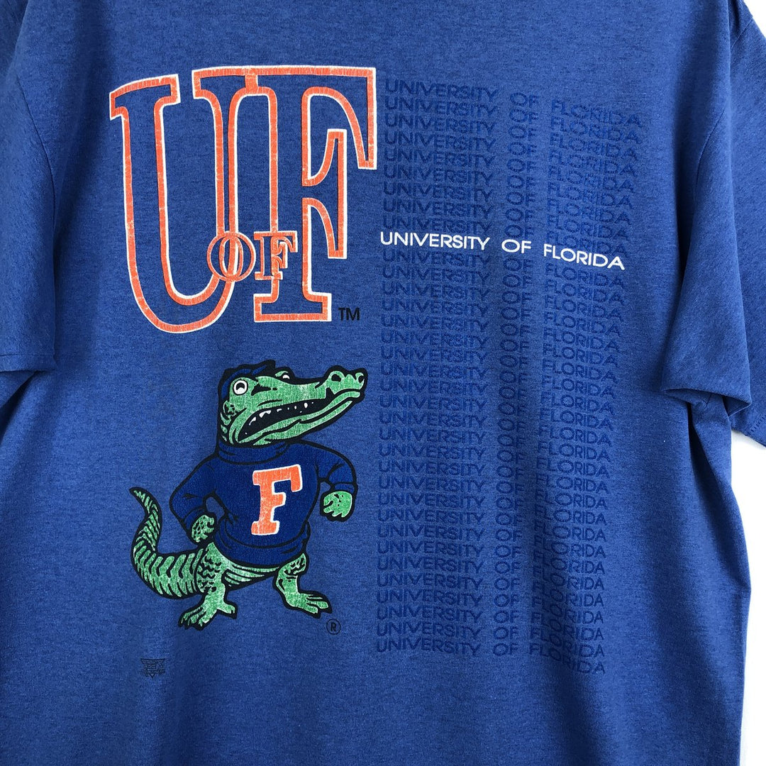 ~90'S Tee's Unlimited College T-Shirt, Made in USA, Men's XL equivalent, Vintage polyester blue type Vintage Second Hand