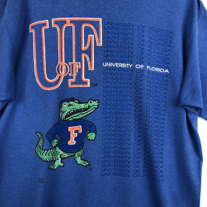 ~90'S Tee's Unlimited College T-Shirt, Made in USA, Men's XL equivalent, Vintage polyester blue type Vintage Second Hand